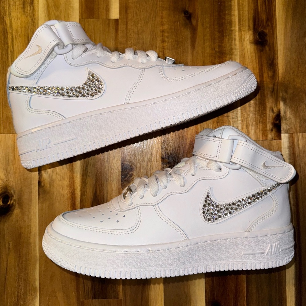 BRAND NEW AF1 mid with silver rhinestones
